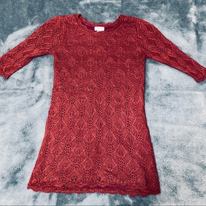 Cat & Jack girls sweater dress‎ maroon burgundy size M (7/8)